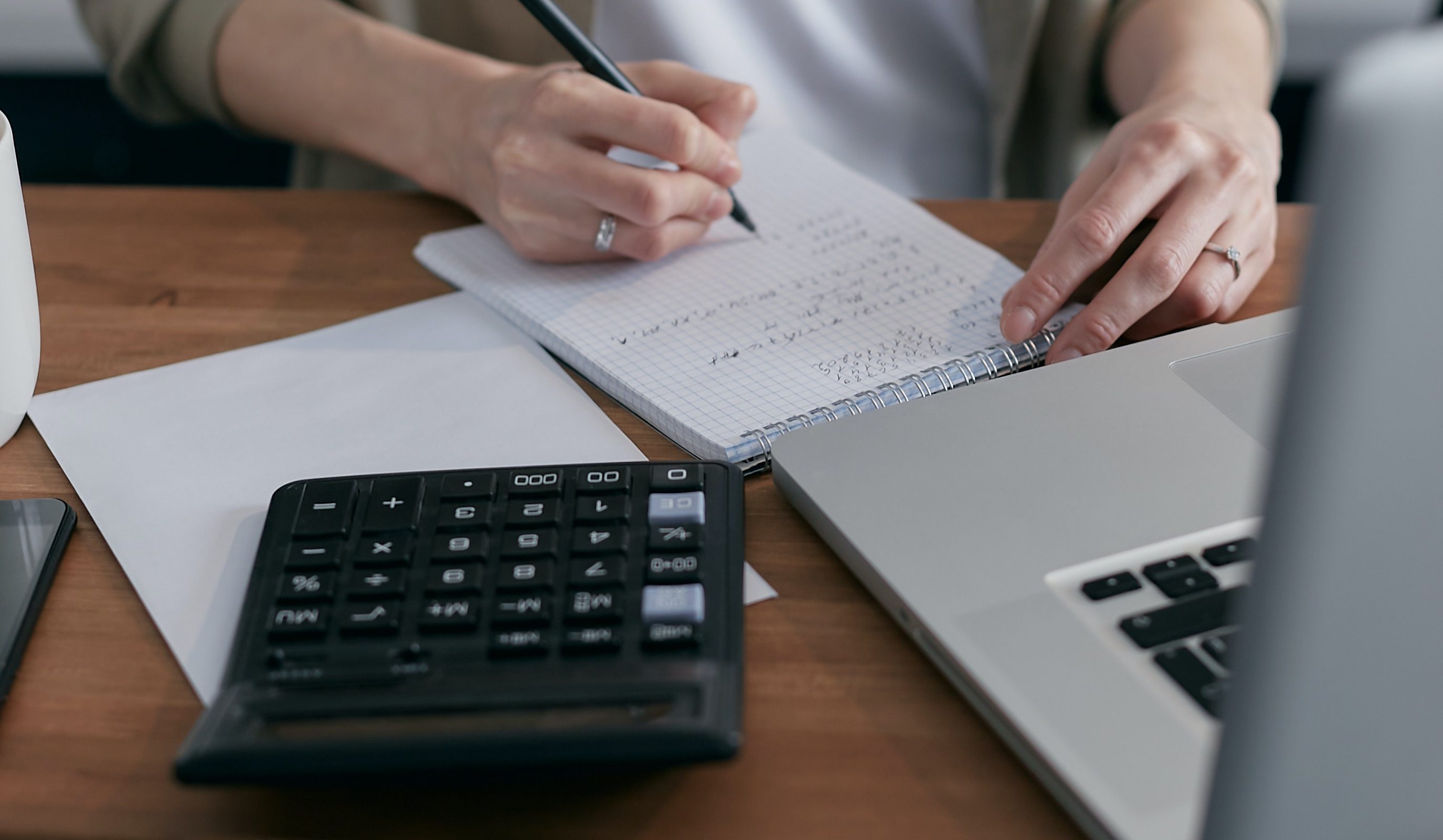 Woman doing her taxes