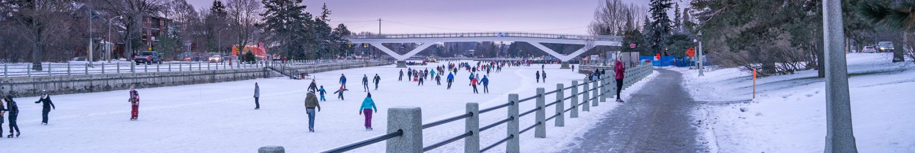 People skating on Ottawa's famous Rideau Canal
