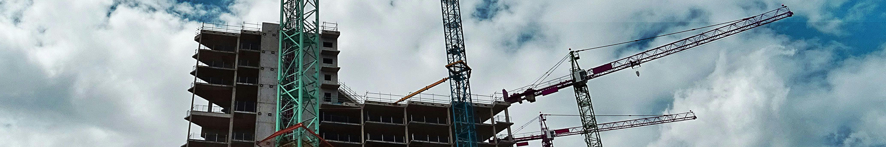 Construction site with condo under construction